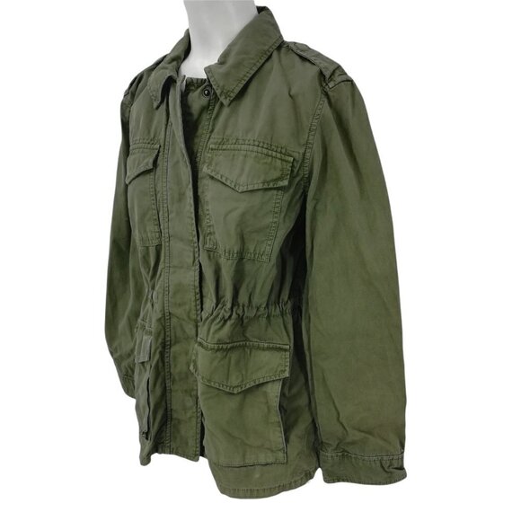 Gap Green Utility Jacket Size XS Military Army Anorak Cotton Snaps Zip Pockets - Picture 5 of 12